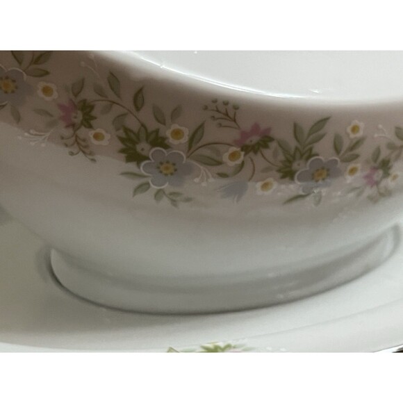 Johann Haviland Gravy Boat Forever Spring Unattached Underplate Vintage Platinum - Picture 3 of 9